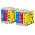 6 C/M/Y Ink Cartridges compatible with Brother DCP-135C, DCP-150C, DCP-153C