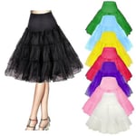 26\" Retro Underkjol/50-tals Swing Vintage Petticoat/Rockabilly Tutu/Fint Nätkjol Wyelv Pink L to XXL 16 to 22"