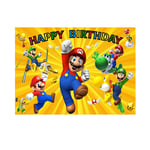 7x5ft Super Mario Background Mario Bros Backdrops Vinyl Photo Backdrops Cartoon Photography Background for Mario Birthday Party Supplies Kids Party Decorations