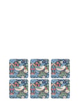 Coasters Strawberry Thief Blue 6-P Patterned Morris & Co