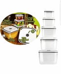 10PC STORAGE CONTAINER SET WITH VENTILATED LIDS CLEAR PLASTIC PACKED LUNCH