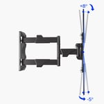 Full Motion TV Wall Mount Bracket For 32 To 55in TV Optimizes Viewing