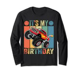 It Is My Birthday Boy Monster Truck Car Party Day Kids Cute Long Sleeve T-Shirt