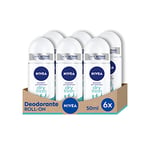 Nivea Dry Fresh Roll-on Déodorant 6 x 50 ml Déodorant Roll-on avec formule Dual Active Déodorant Anti-respirant pour 72 h de fraîcheur intense sur la peau