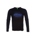 New Hugo Boss mens black long sleeve stretch thin casual t-shirt top Medium £79