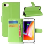 iPhone SE 3 5G (2022) / 2020 8/7 - Läderfodral plånbok Grön