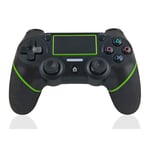 SZDL PS4 wireless game controller, Bluetooth controller, vibration somatosensory, microphone/stereo headset game controller,black green