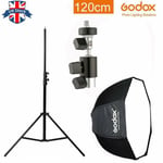 UK Godox 120cm Umbrella Softbox+2m light stand+D type Bracket for Speedlight Kit