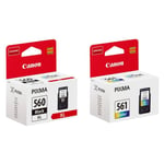 Canon PG560XL Black & CL561 Colour Ink Cartridge For Canon PIXMA TS5350 Printer