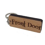 Front Door Engraved Wooden Keyring Keychain Key Ring Tag