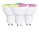 Smart WiFi GU10, 5W, RGB+CCT Changing & Dimmable via APP (3pc pack)