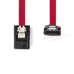 NEDIS Câble SATA 3 Gb/s - Fiche SATA 7 broches - Connecteur SATA 7 broches - PVC - 0,50 m - Plat - Rouge - Sachet en plastique de 0,50 m - Rouge