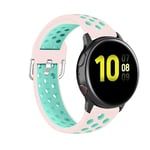 Onedream Straps Compatible for Samsung Galaxy Watch 3 41mm Galaxy Active 2 (40mm, 44mm), Compatible with Garmin Vivoactive 3 Replacement Strap Silicone Quick Release 20mm, Baby Pink/Teal (No Watch)