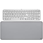 Logitech MX Keys S Clavier sans Fil Rechargeable USB C, Clavier Silencieux, Rétroéclairé-Pale Grey Desk Mat - Studio Series, Large Tapis de Bureau Multifonctionnel et Etendu