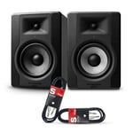 M-Audio BX5 D3 - Compact 2-Way 5 Inch Active Studio Monitors/Loudspeakers (2 Pieces) + Stagg SAC3PS DL 3 m Jack to Jack Instrument Cable (2 Pieces)