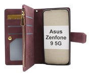 billigamobilskydd.se XL Standcase Lyxfodral Asus Zenfone 9 5G (Vinröd) 44653
