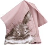 Wrendale Designs Portmeirion Pimpernel Bath-time Rabbit Tea Towel Pink