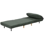2-i-1 bäddsoffa, stolsäng, justerbar hopfällbar madrass, gästsäng i manchesterlook, för sovrum, vardagsrum, grön, 82 x 89 x 83 c