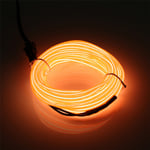 Orange EL Wire 5m/16.4ft, JIGUOOR 3v Battery Powered Neon Rope Light, Flexible 360° Illumination Neon Tube Light EL Wire, Make Your Own Neon Sign for Halloween Xmas Party Car Bar Decor, 5m