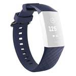 mumbi Bracelet de rechange compatible avec Fitbit Charge 3 4 Fitness Sport Silicone Band Tailles S S Différentes couleurs, bleu foncé, L, Moderne
