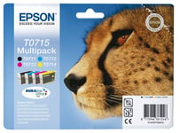 Epson Genuine T0715 Cheetah Ink set T0711 T0712 T0713 T0714  C13T07154020 4 Inks