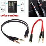 3.5mm 1 Female To 2 Male Y Splitter Cable F L/r Audio Color Ramdon