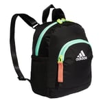 adidas Unisex's Linear Mini Backpack Small Travel Bag, Black/Pulse Mint Green/Semi Coral Fusion Pink, One Size