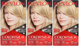 3 x Revlon Colorsilk Permanent Hair Colour - 81 Light Blonde