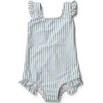 Liewood Tanna swimsuit seersucker – Y/D stripe: sea blue/white - 80/86