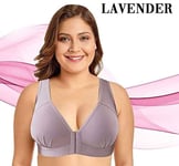 Masi Bra - Plus Size Front Closure Elastic Push Up Comfort Bra, Plus Size Front Closure Bras for Women- Soft & Comfortable Material, Full Coverage Best Support for Various Body Types, Lavender 4XL