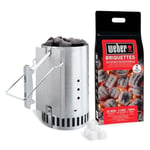 SHOT CASE - WEBER Kit cheminée d'allumage Rapidfire - Avec 2 kg de briquettes + 6 cubes allume-feux