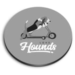 Round MDF Magnets - BW - Love Hounds Beagle Puppy Dog #43844