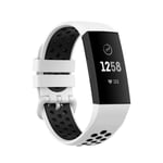 Mofun® Replacement Silicone Band Strap for Fitbit charge4/4 SE/charge3/charge3 SE (White+Black)