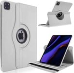 Rotate Case for Apple iPad Pro 11 (2021), Air 4 (2020) & Pro 11 2018/2020 Leather Smart Cover (White)