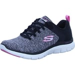 Skechers Women's Flex Appeal 4.0 Sneaker, BKPK=Black Pink, 6.5