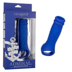 Admiral Blue Liquid Silicone Wave Extension Penis Sleeve Ribbed Cock Sheath