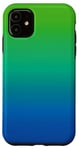 Coque pour iPhone 11 Dégradé bleu et vert