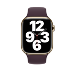 Refurbished Apple Watch Series 7 GPS + Cellular, 45mm Gold Stainless Steel Case with Dark Cherry Sport Band