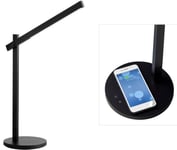 Nielsen Light Edge bordslampa med dimmer & trådlös laddning, svart