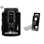 KRUPS ESSENTIAL NOIRE Machine à café à grain broyeur grain Cafetière expresso 2 tasses & Tablettes Détergentes Espresseria Compatible Pour Full Auto EA/XP et Rowenta ES Accessoire Officiel