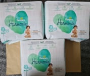 3 x Pampers Harmonie Nappies Size 3, 31 Nappies, 6kg-10kg (93 Nappies in Total)