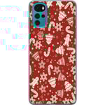 Motorola Moto G22 Transparent Mobilskal Julmönster
