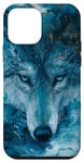Coque pour iPhone 12 mini Aquarelle bleu turquoise loup