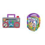 Fisher-Price Laugh & Learn Busy Boombox & Laugh & Learn Storybook Rhymes Book, Early Development & Activty Toy - UK English Edition, musical infant toy, CDH26