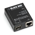 Black box BLACK BOX MICRO MINI GIGABIT ETHERNET (1000-MBPS) MEDIA CONVERTER - 10/100/1000-MBPS COPPER TO 1000-MBPS FIBER SFP (LMC4000A)