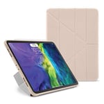 Pipetto Origami Coque pour iPad Pro 11 (2020) 2ème génération | Antichoc en TPU avec Support 5 en 1 | Compatible Apple Pencil 2 synchronisation et Charge – Rose poudré