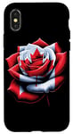 Coque pour iPhone X/XS Rose Drapeau canadien Fleur Canda Patriotique
