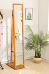 Free Standing Full Length Mirror with Clothes Rack