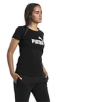 PUMA Women'S Ess Logo T-Shirt, Cotton Black, Small