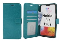Crazy Horse Wallet Nokia 3.1 Plus (Turkos)
